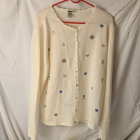 Teddi Sweaters - Teddi white cardigan